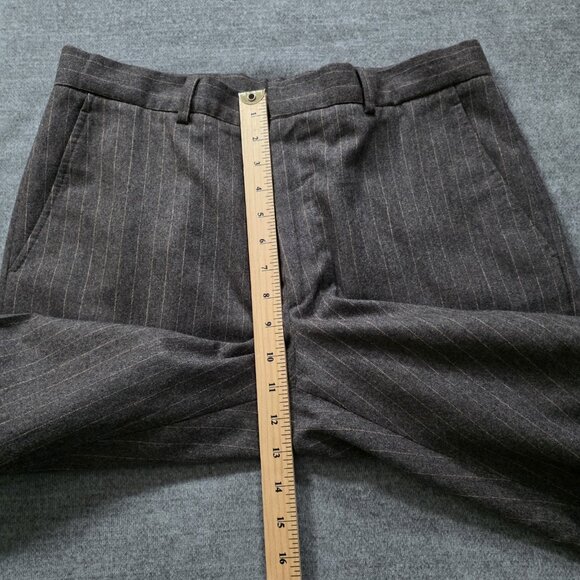 DKNY Classic Dress Trousers Mens US 34 Brown Striped Wool Cashmere Pockets Italy - Picture 6 of 16